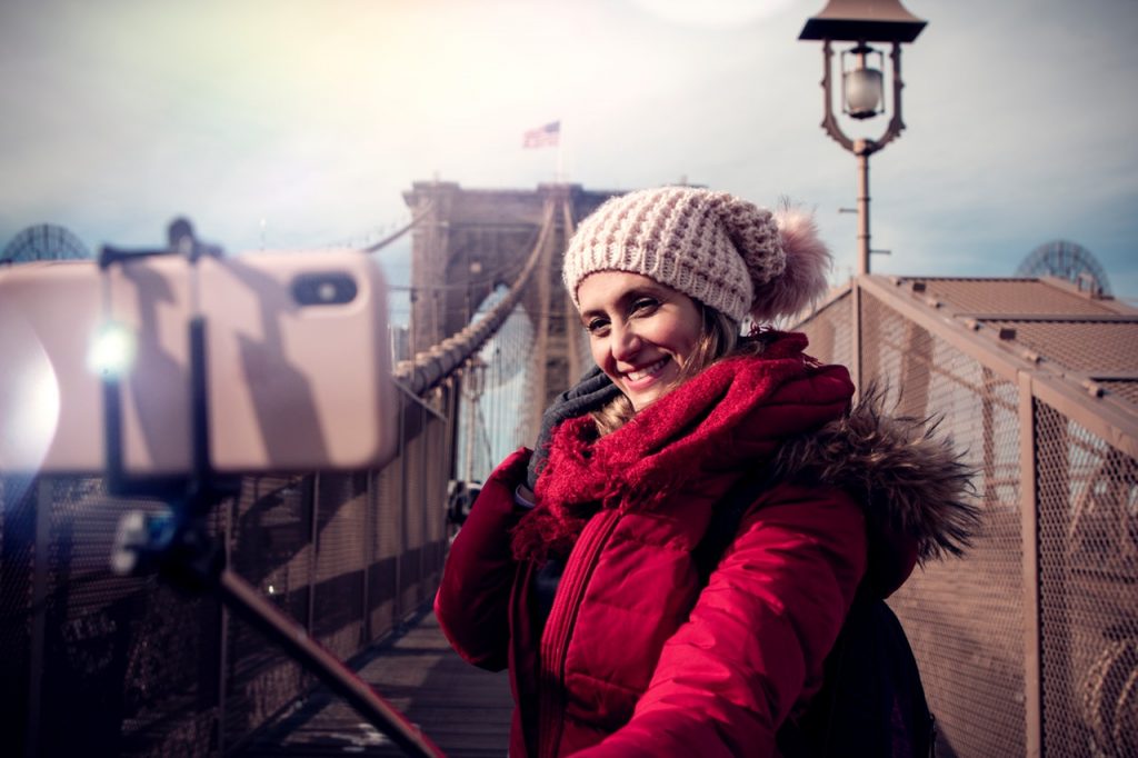 a person in a red coat